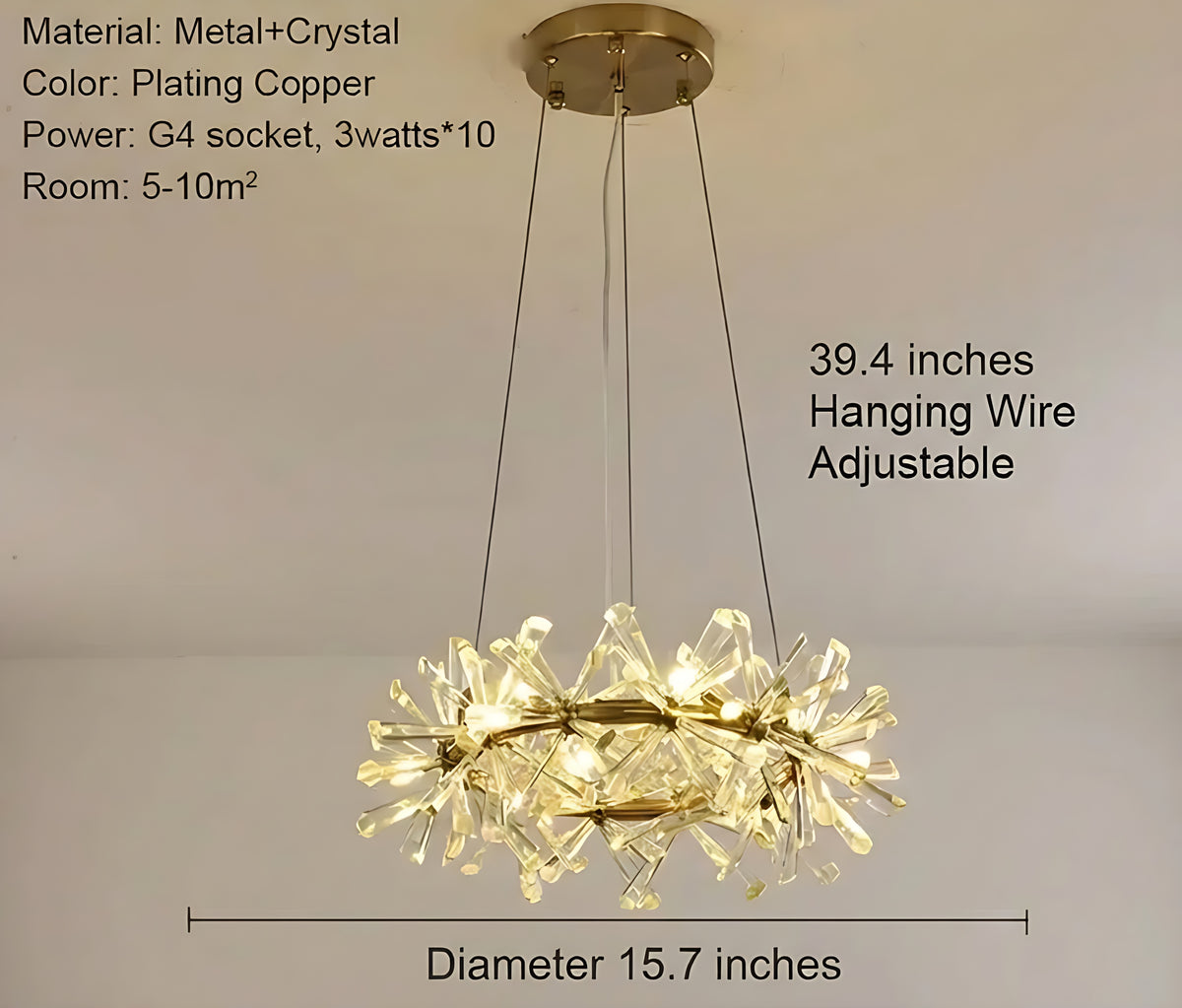 Luxury LED Crystal Chandelier Lamp / Ruchi
