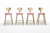 Fabric Bar Stools Set of 4 / Ruchi