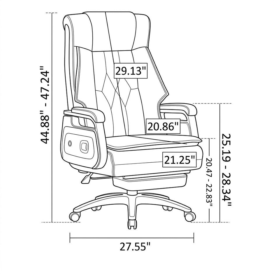 Ergonomic Reclining Leather Office Chair