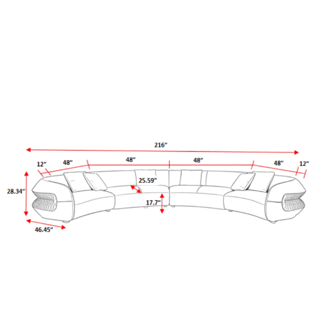 Modern Curved Velvet Sectional Sofa / Ruchi