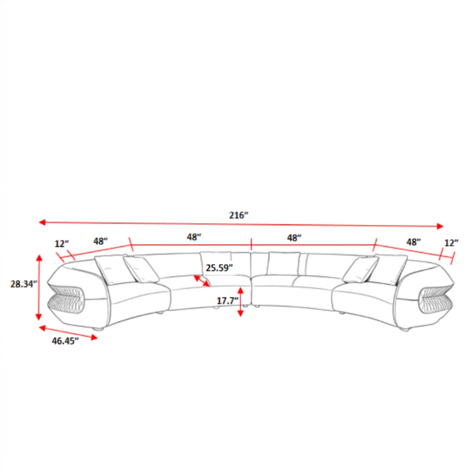 Modern Curved Velvet Sectional Sofa / Ruchi