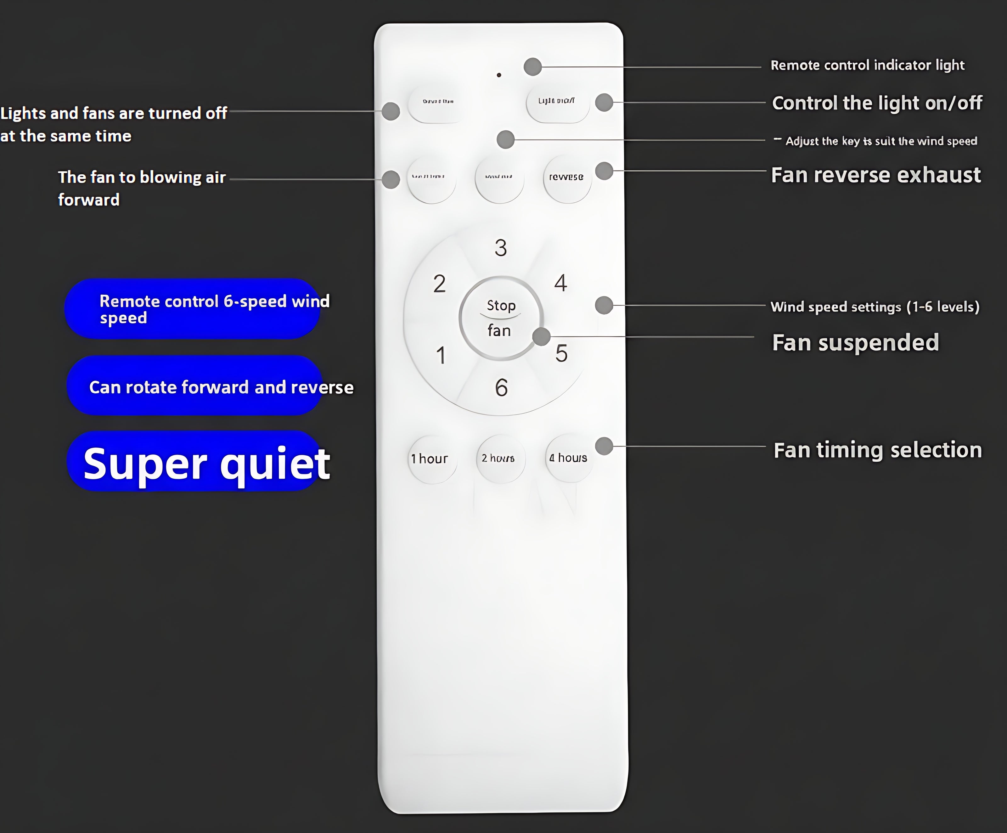 Luxury Ceiling Fan With LED Lights And Remote / Ruchi