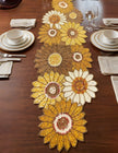 Colorful Sunflower Beaded Table Runner / Ruchi