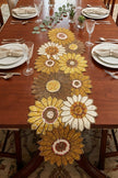 Colorful Sunflower Beaded Table Runner / Ruchi