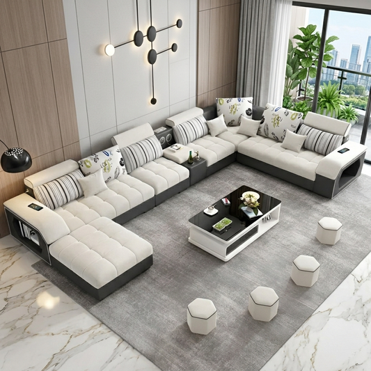 Modern Multifunctional Fabric Sectional Sofa / Ruchi