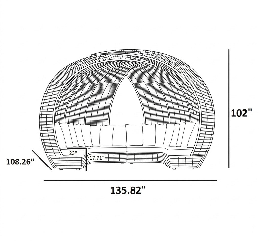 Modern Rattan Patio Outdoor Sofa Bed / Ruchi