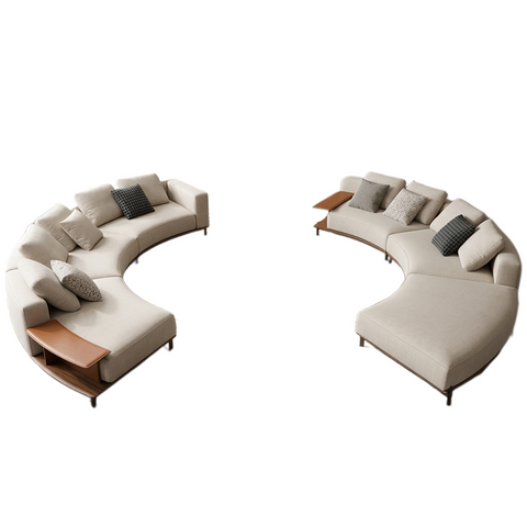 2 Piece Linen Fabric Curved Sectional Sofa / Ruchi