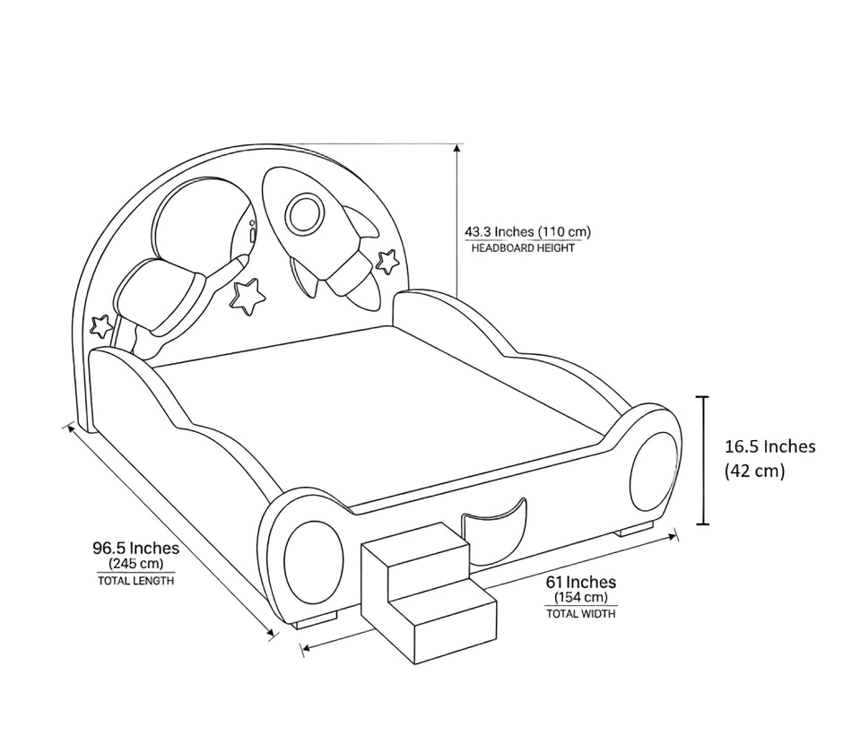 Kids Astronaut Theme Leather Bed / Ruchi