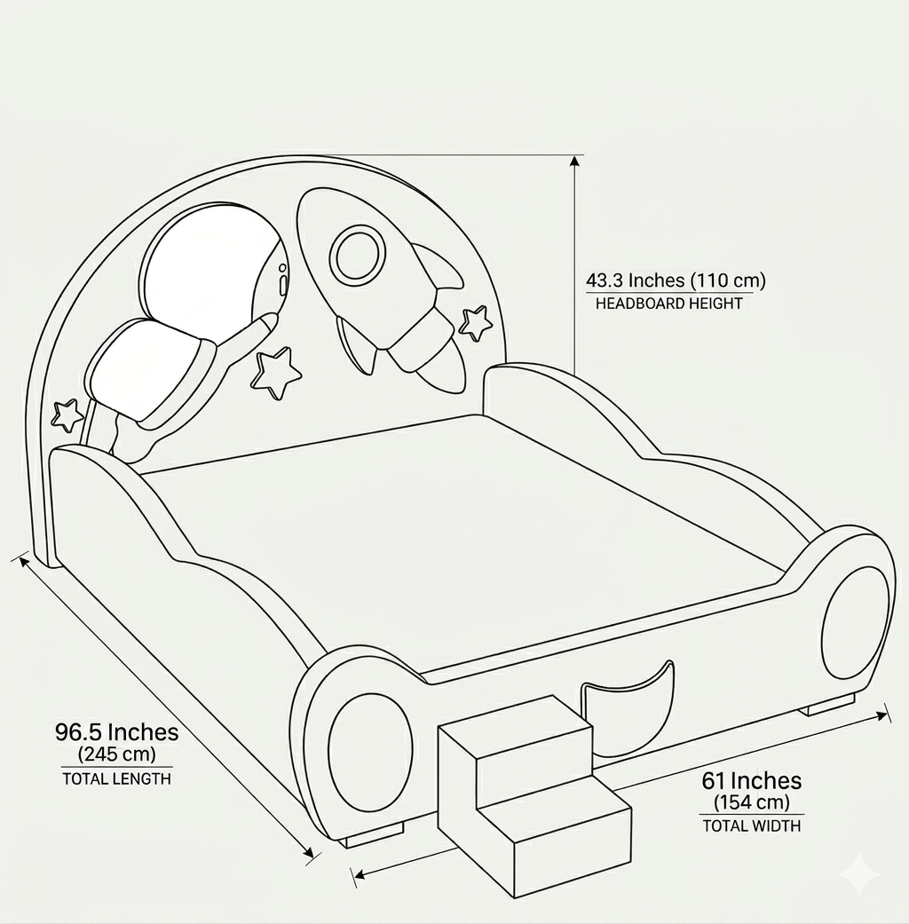 Kids Astronaut Theam Leather Bed / Ruchi