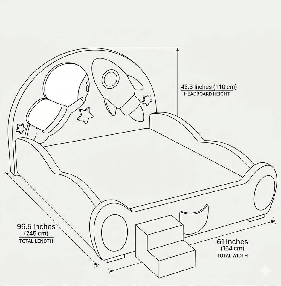 Kids Astronaut Theam Leather Bed / Ruchi