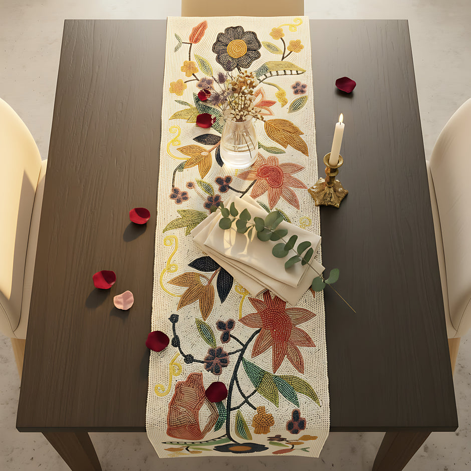 Beaded Table Runner For Dining Table / Ruchi