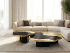 Contemporary Marble And Metal Coffee Table Set / Ruchi