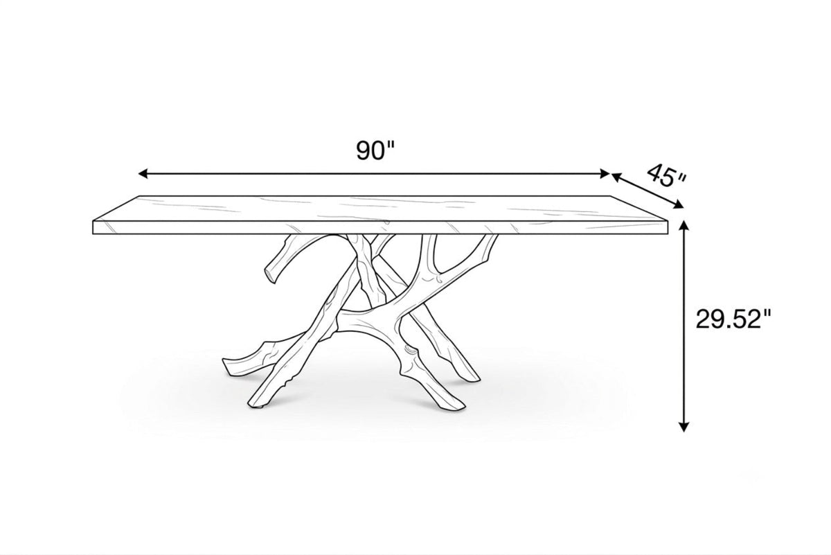 90-Inch Magnificent Marble Top Dining Table