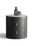 Modern Leather Round Bed With LED Lights / Ruchi