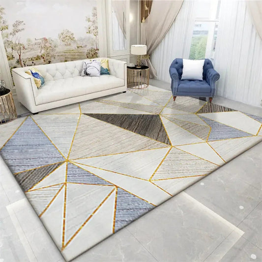Geometric Patterned Polyester Floor Rug / Ruchi