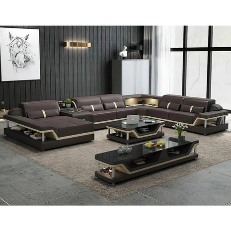 Glamorous LED Sectional Leather Sofa / Ruchi