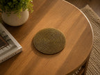 Gold Beaded Round Coaster Set of 2 / Ruchi