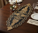 Gold Black Oval Beaded Runner / Ruchi