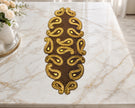 Gold Brown Paisley Beaded Runner / Ruchi