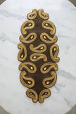 Gold Brown Paisley Beaded Runner / Ruchi