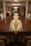 Gold White Scalloped Beaded Runner / Ruchi