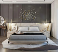 Golden Metallic Veins Design Velvet Bed / Ruchi