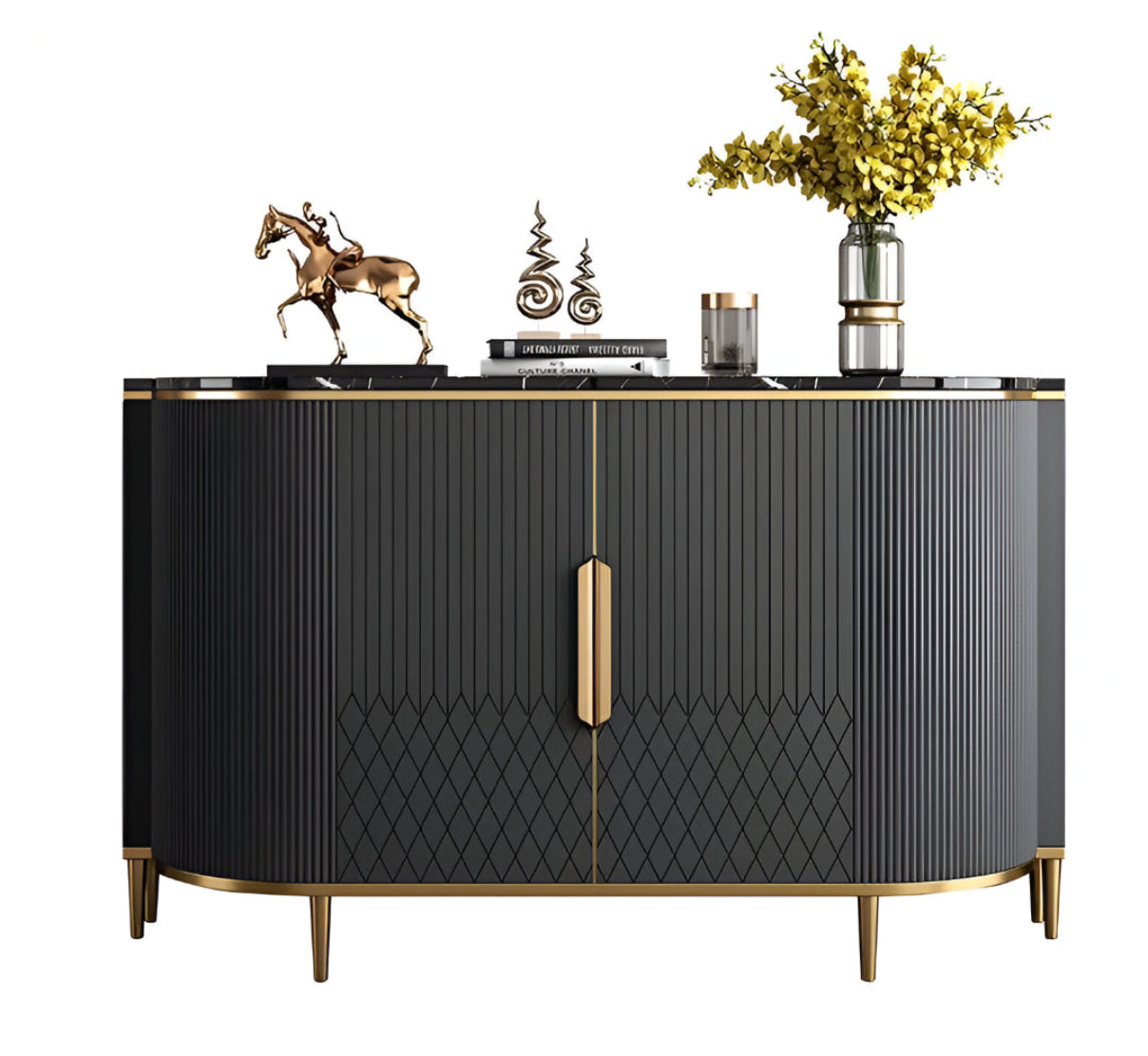 Marble Top Buffet Table With Storage / Ruchi