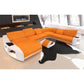 Contemporary Diamond Design Backrest LED Ensemble Leather Sectional Sofa / Ruchi