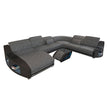 LED Sectional Sofa With Leather Upholstery