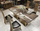 7 Pieces Marble Top Dining Table And Chairs Set