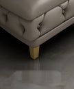 Curved Button Tufted Leather Sectional Sofa / Ruchi