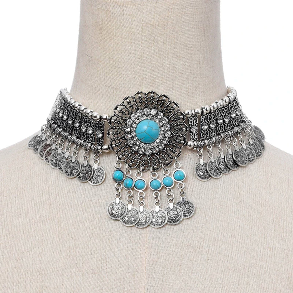 Crystal Beaded Choker Necklace / Ruchi