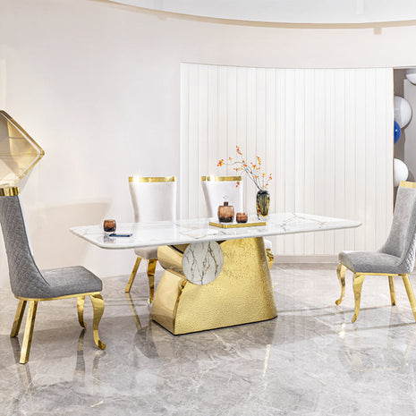 Contemprorary Marble Dining Table Set For 6 / Ruchi