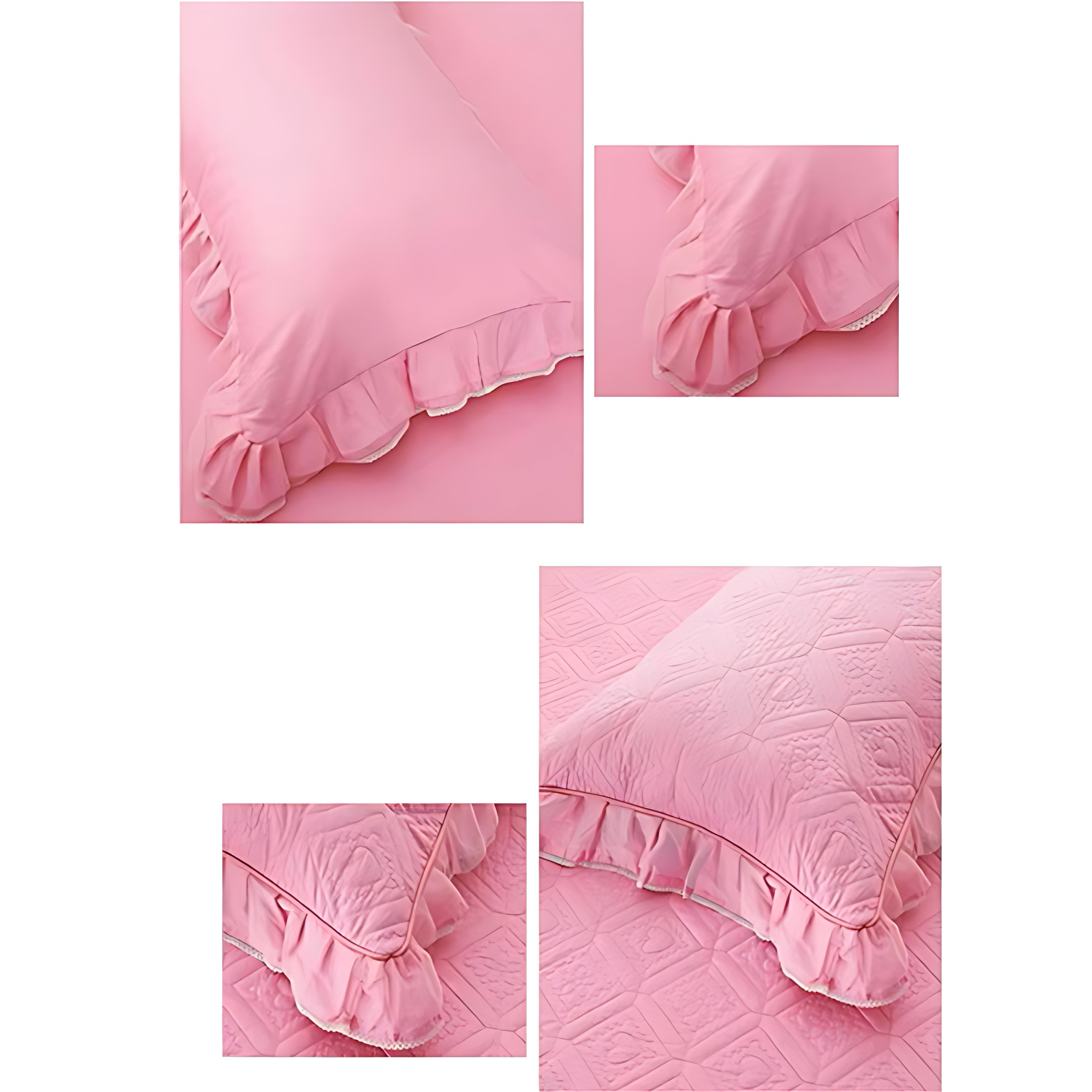 Cotton Round Bedsheet Skirt And Pillowcases / Ruchi
