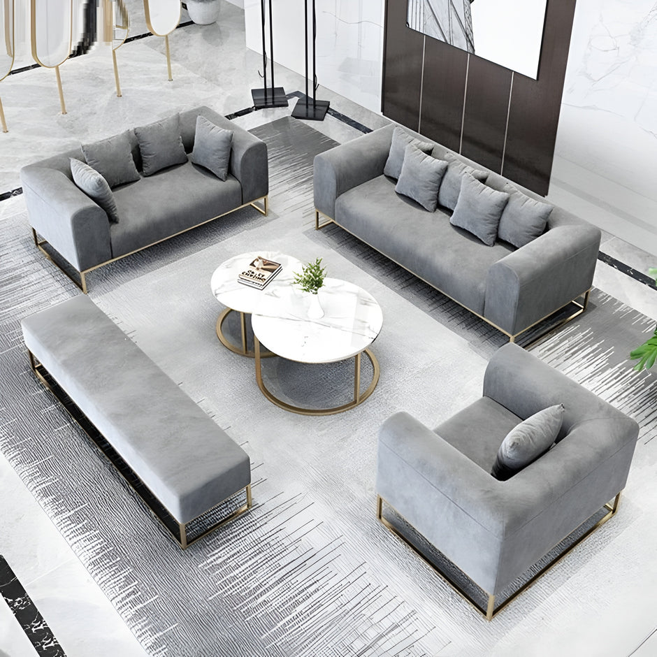 Modern Velvet Wooden Sofa Set / Ruchi