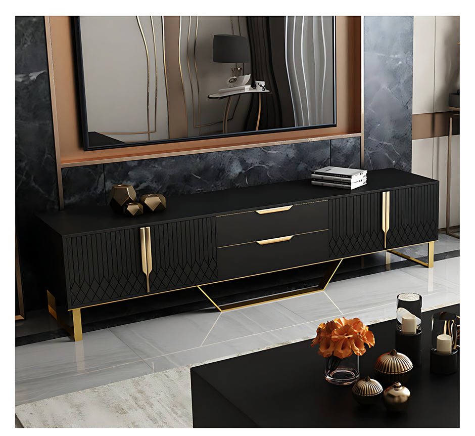 Elegant Wooden Coffee Table And TV Stand Set