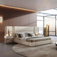 Modern Leather Platform Bed With Headboard / Ruchi