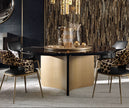 Shiny Wooden Top Round Dining Table Set / Ruchi