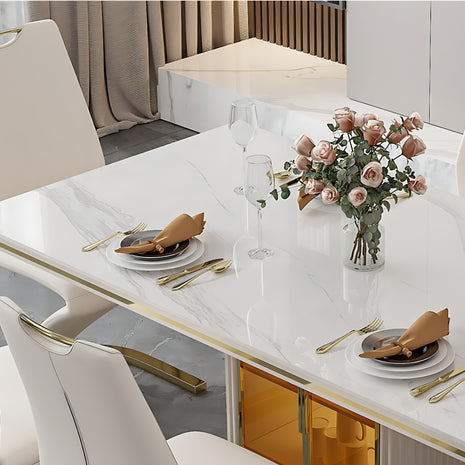 Marble Top Modern Dining Table Set For 6 / Ruchi