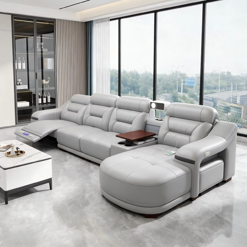 Comfy Electric Reclining Leather Sofa