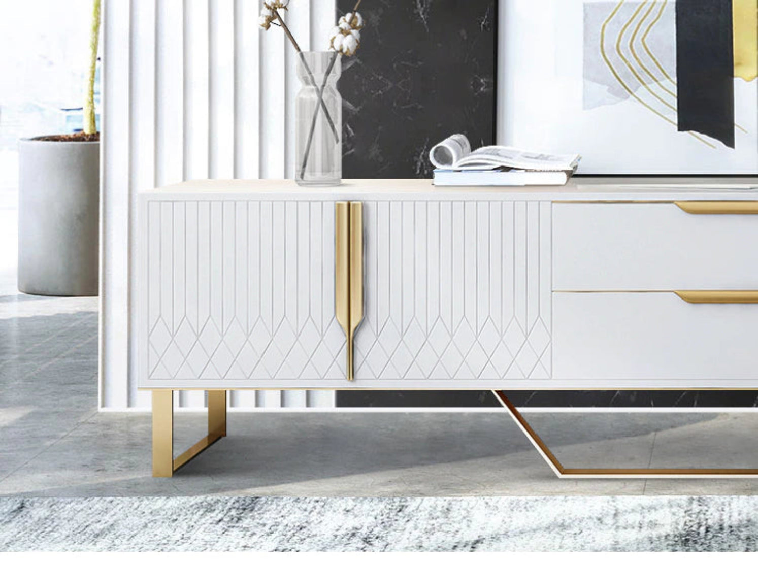Elegant Wooden Coffee Table And TV Stand Set / Ruchi 