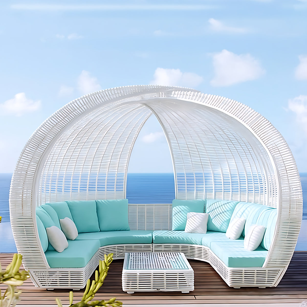Modern Rattan Patio Outdoor Sofa Bed / Ruchi