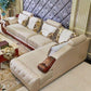 European L-Shape Fabric and Leather Sectional Sofa / Ruchi