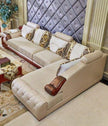 European L-Shape Fabric and Leather Sectional Sofa / Ruchi