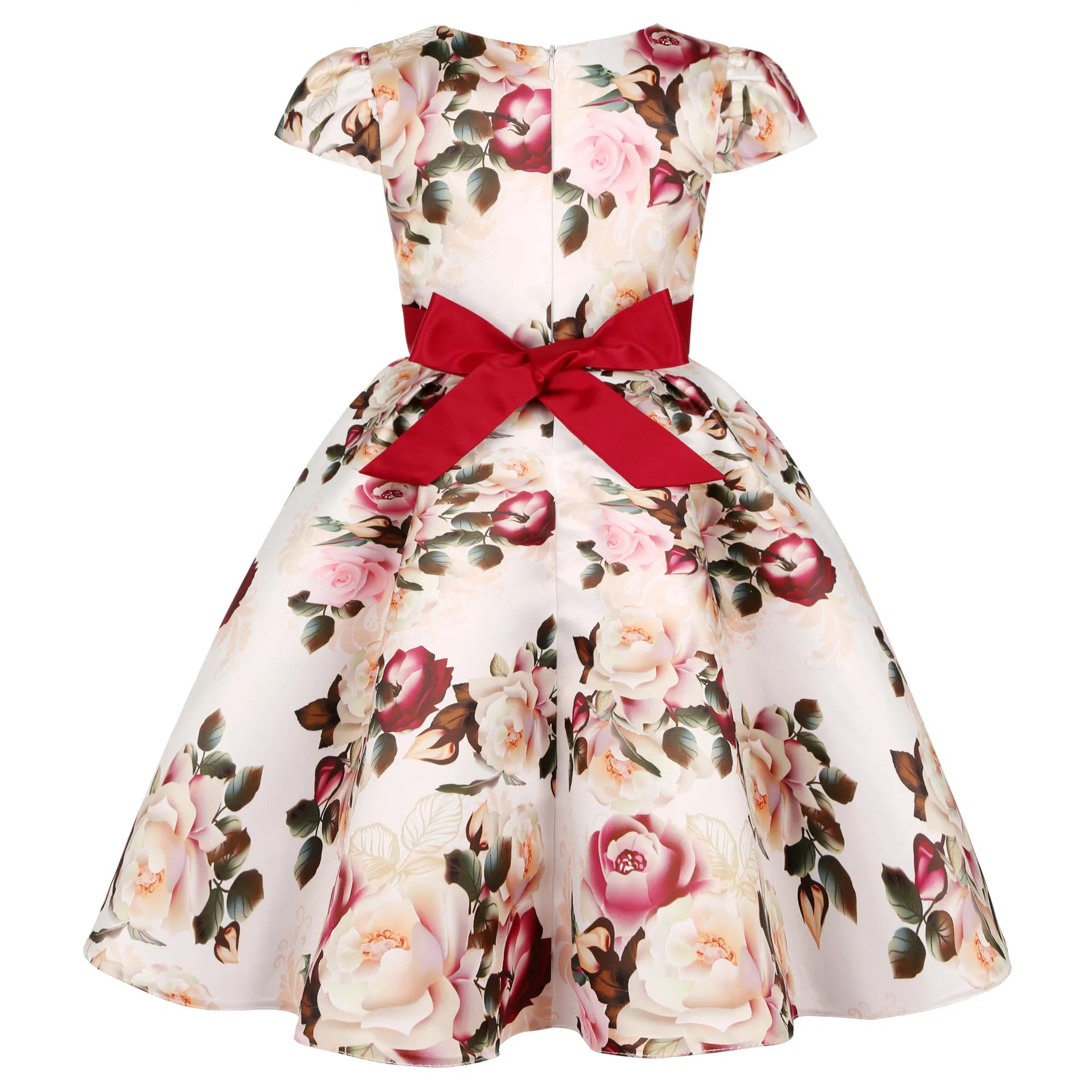 Sleeveless Floral Design Polyester Girl Kids Dress / Ruchi