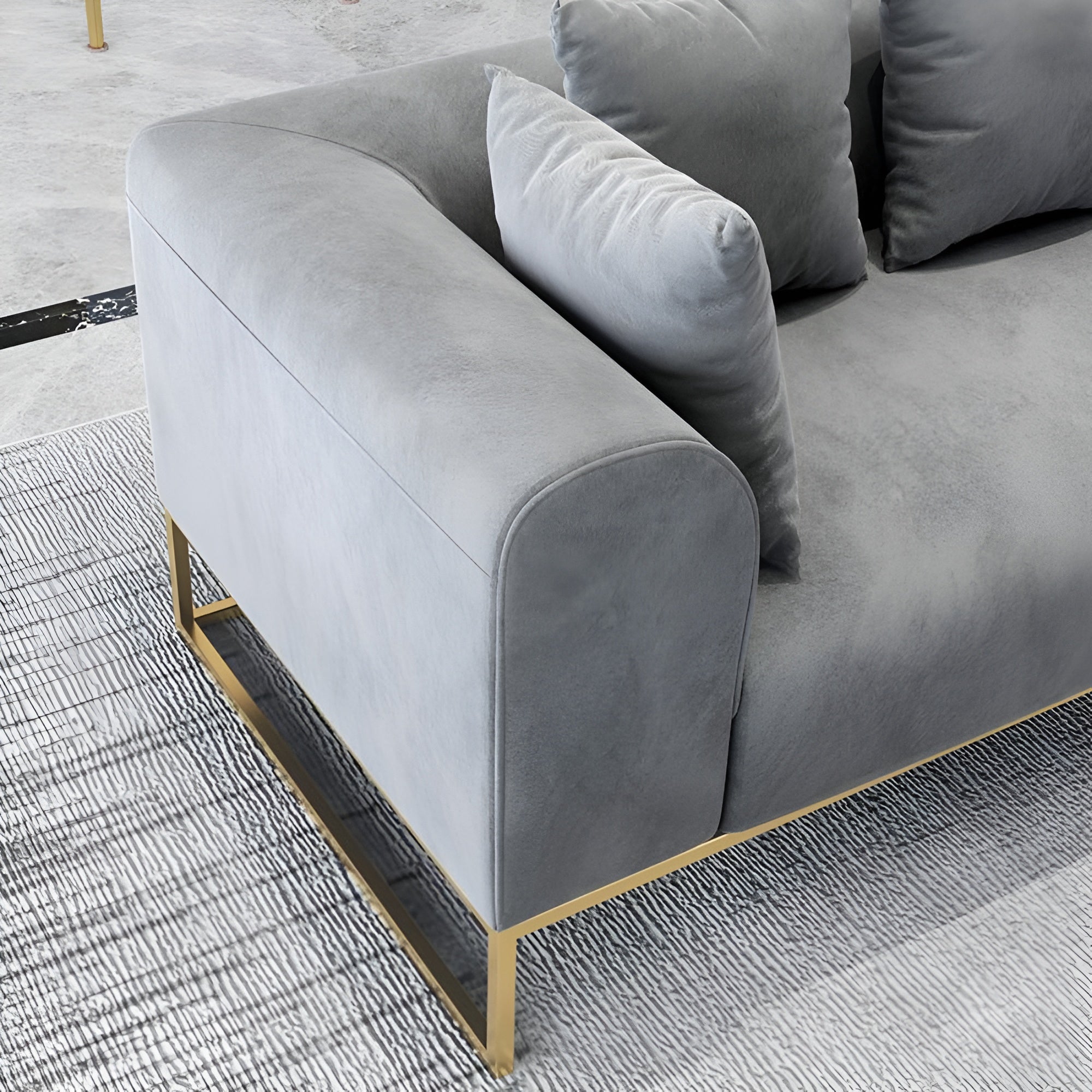 Modern Velvet Wooden Sofa Set / Ruchi