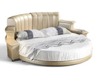Multifunctional Leather Round Bed With LED Lights / Ruchi
