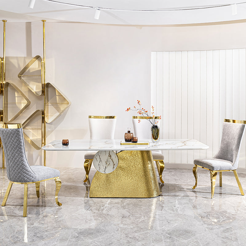 Contemprorary Marble Dining Table Set For 6 / Ruchi