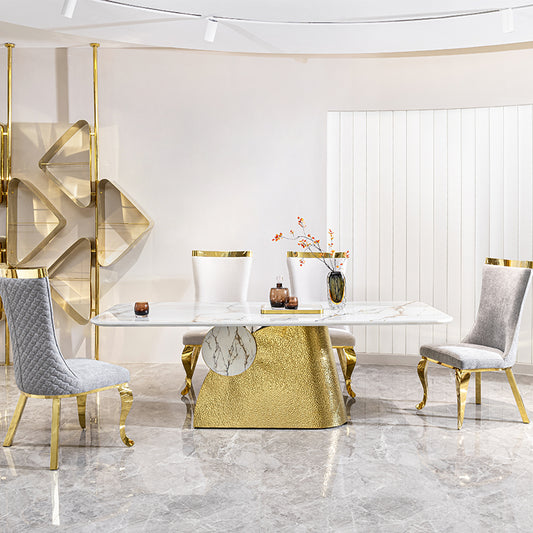 Contemprorary Marble Dining Table Set For 6 / Ruchi