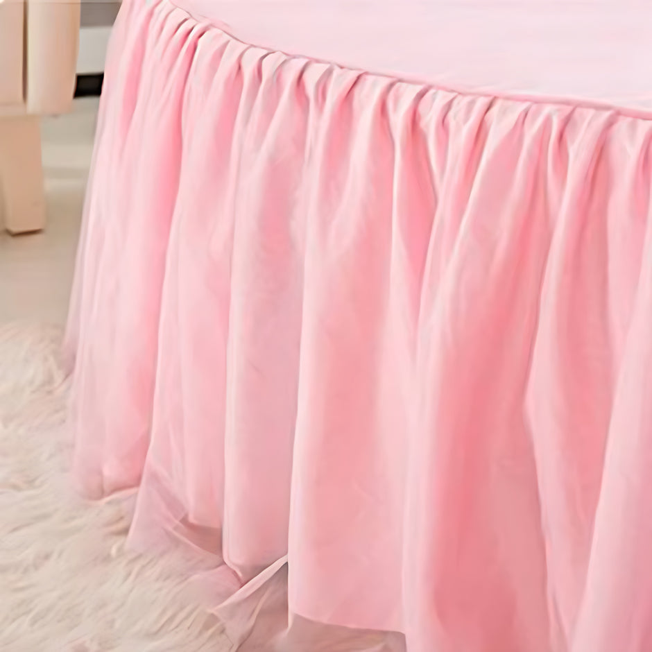 Cotton Round Bedsheet Skirt And Pillowcases / Ruchi